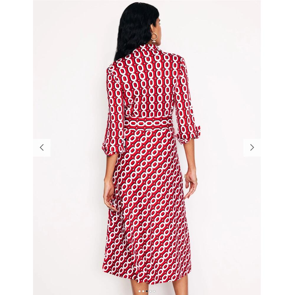 BODEN Laura Jersey Midi Shirt in Red Chain Pattern // 8 - Picture 2 of 13
